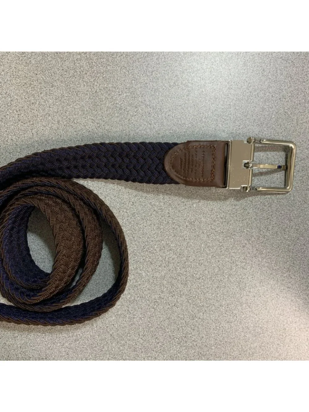 NWT Tommy Bahama Men's L/XL Stretch Reversible Belt Brown & Navy Leather Trim